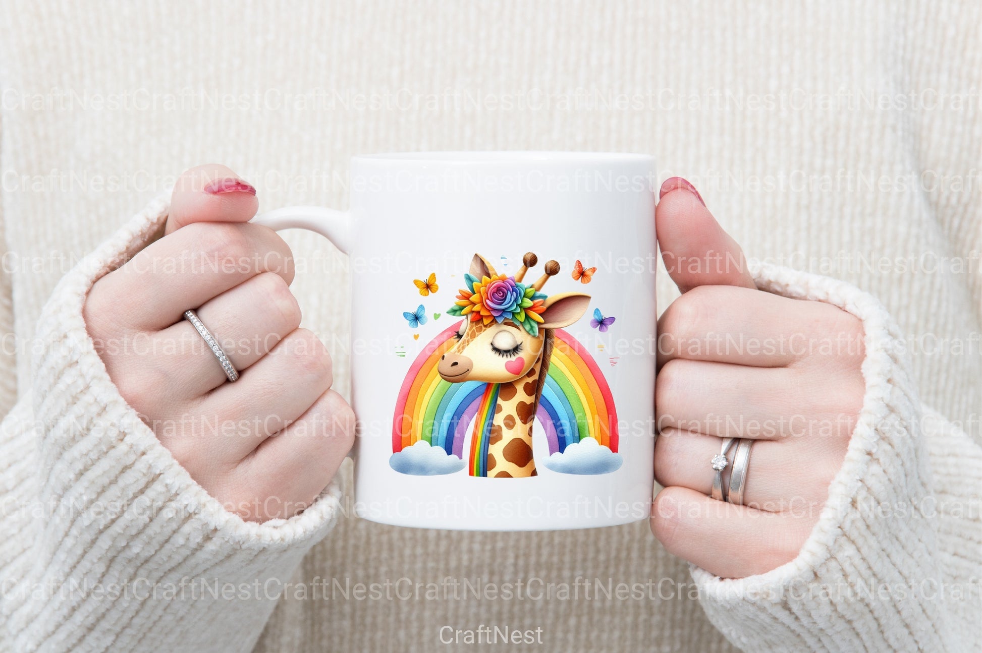 Giraffe Rainbow Clipart Bundle - CraftNest - Digital Crafting and Art