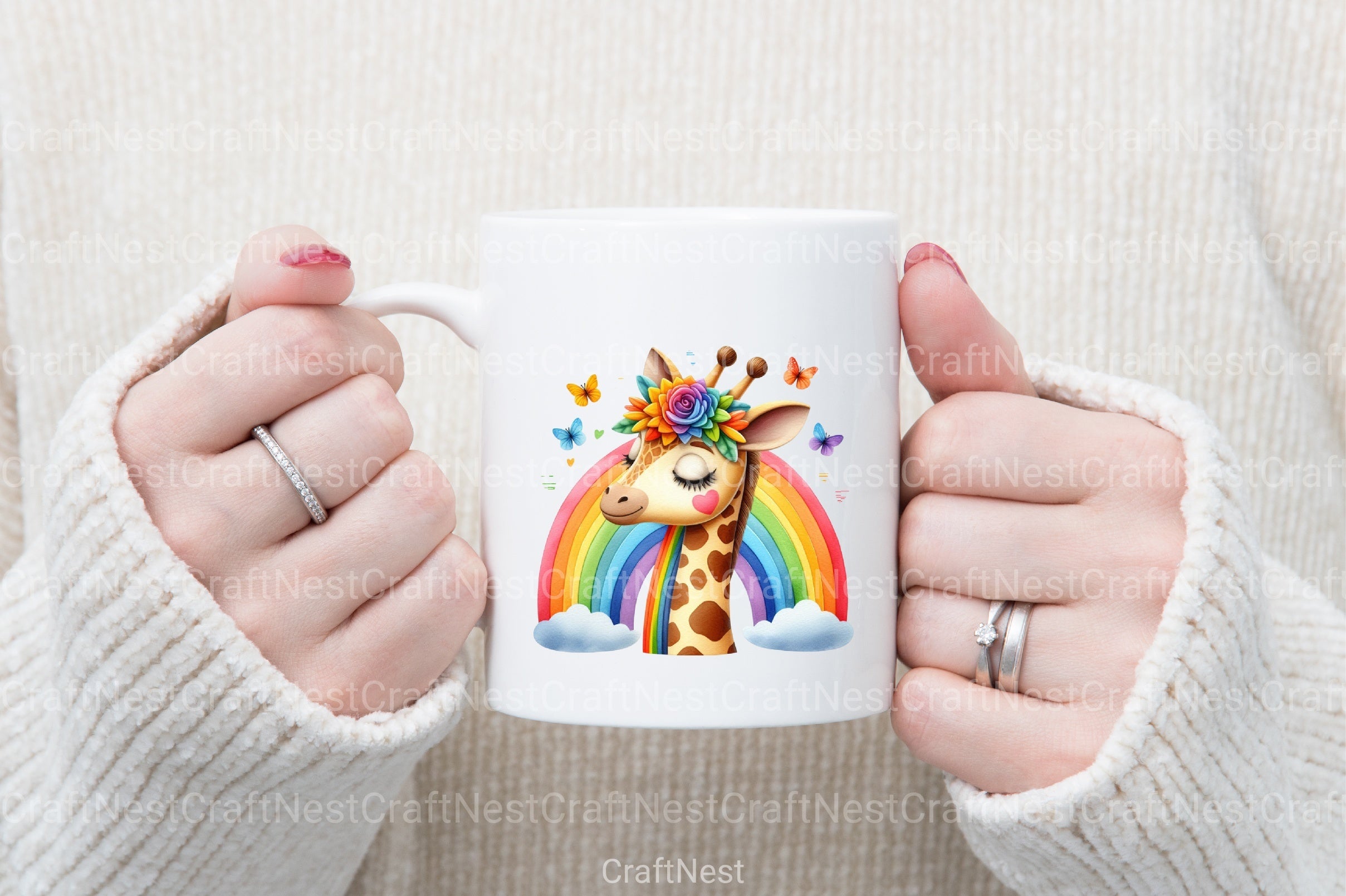 Giraffe Rainbow Clipart Bundle - CraftNest - Digital Crafting and Art