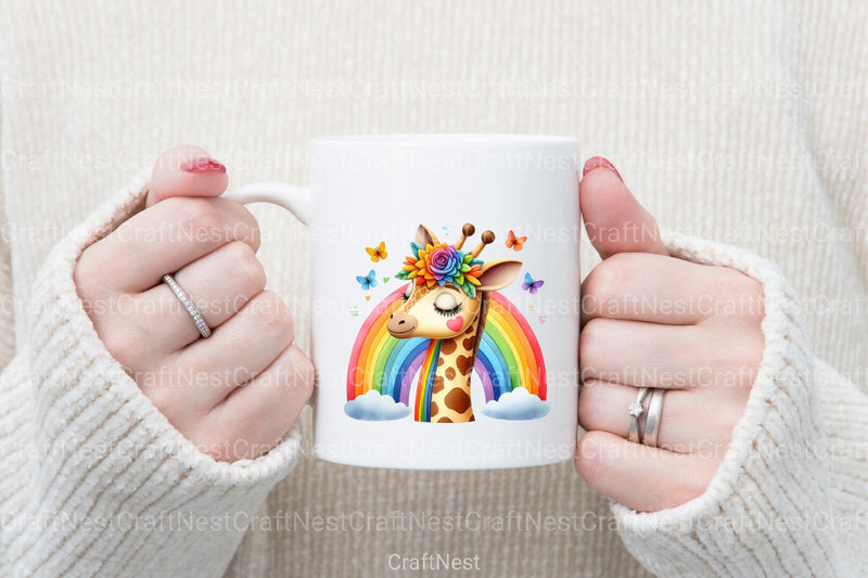 Giraffe Rainbow Clipart Bundle - CraftNest - Digital Crafting and Art