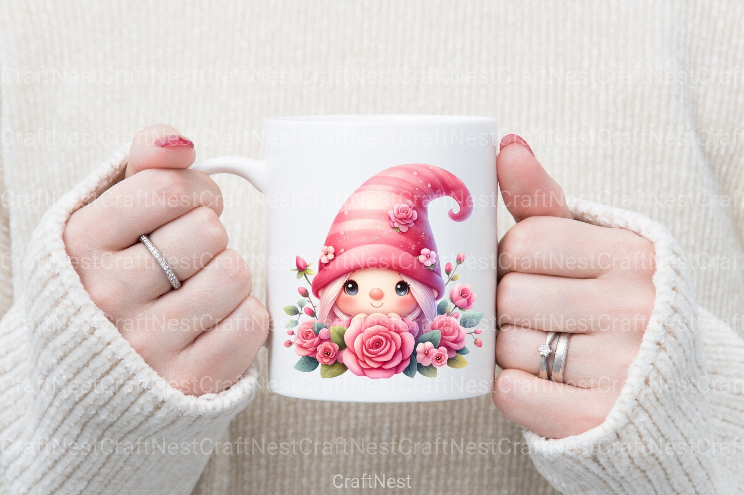 Cute Gnome Rose Clipart Bundle 99 - CraftNest - Digital Crafting and Art