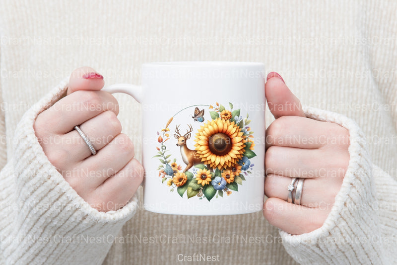 Sunflower Clipart Bundle Set - CraftNest - Digital Crafting and Art