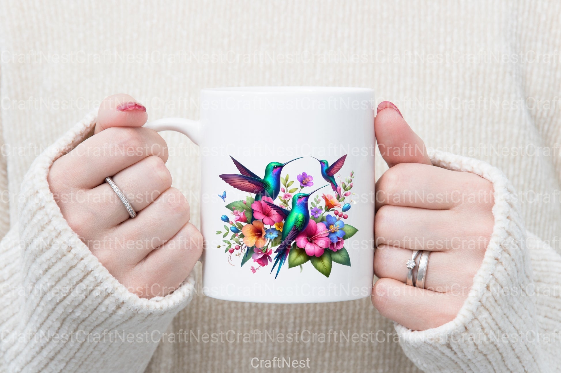 Hummingbird & Flowers Clipart Bundle 1 - CraftNest - Digital Crafting and Art