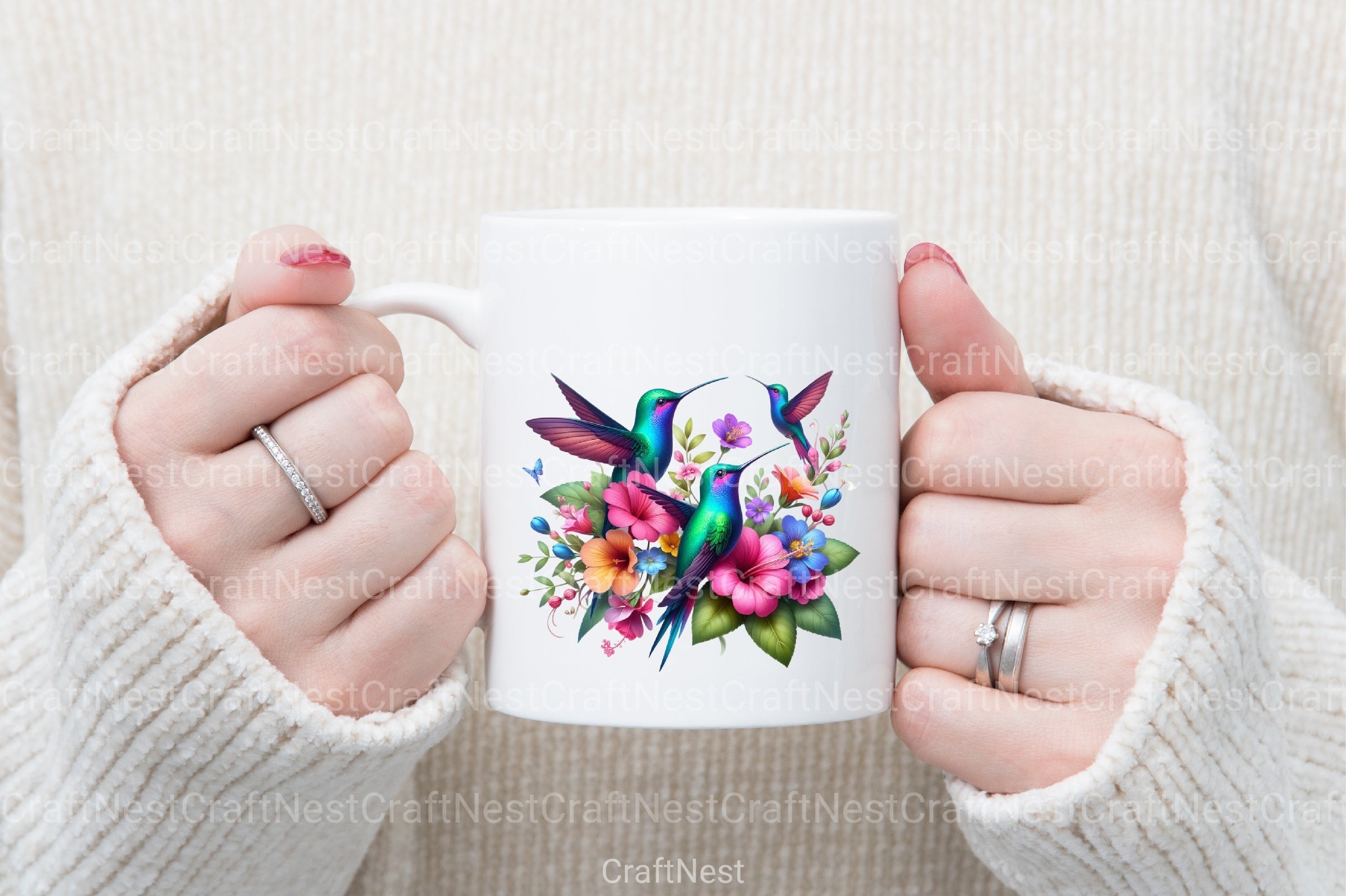 Hummingbird & Flowers Clipart Bundle 1 - CraftNest - Digital Crafting and Art