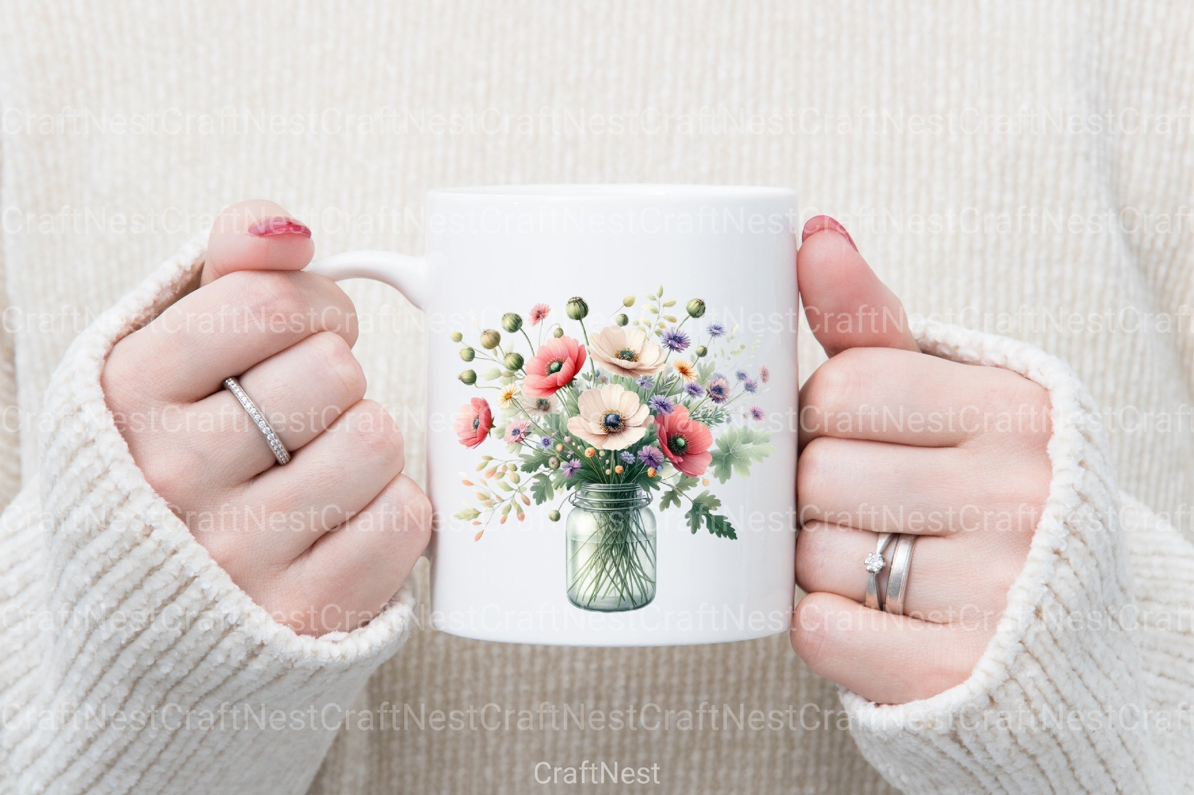 Wildflower Jar Clipart Bundle - CraftNest - Digital Crafting and Art