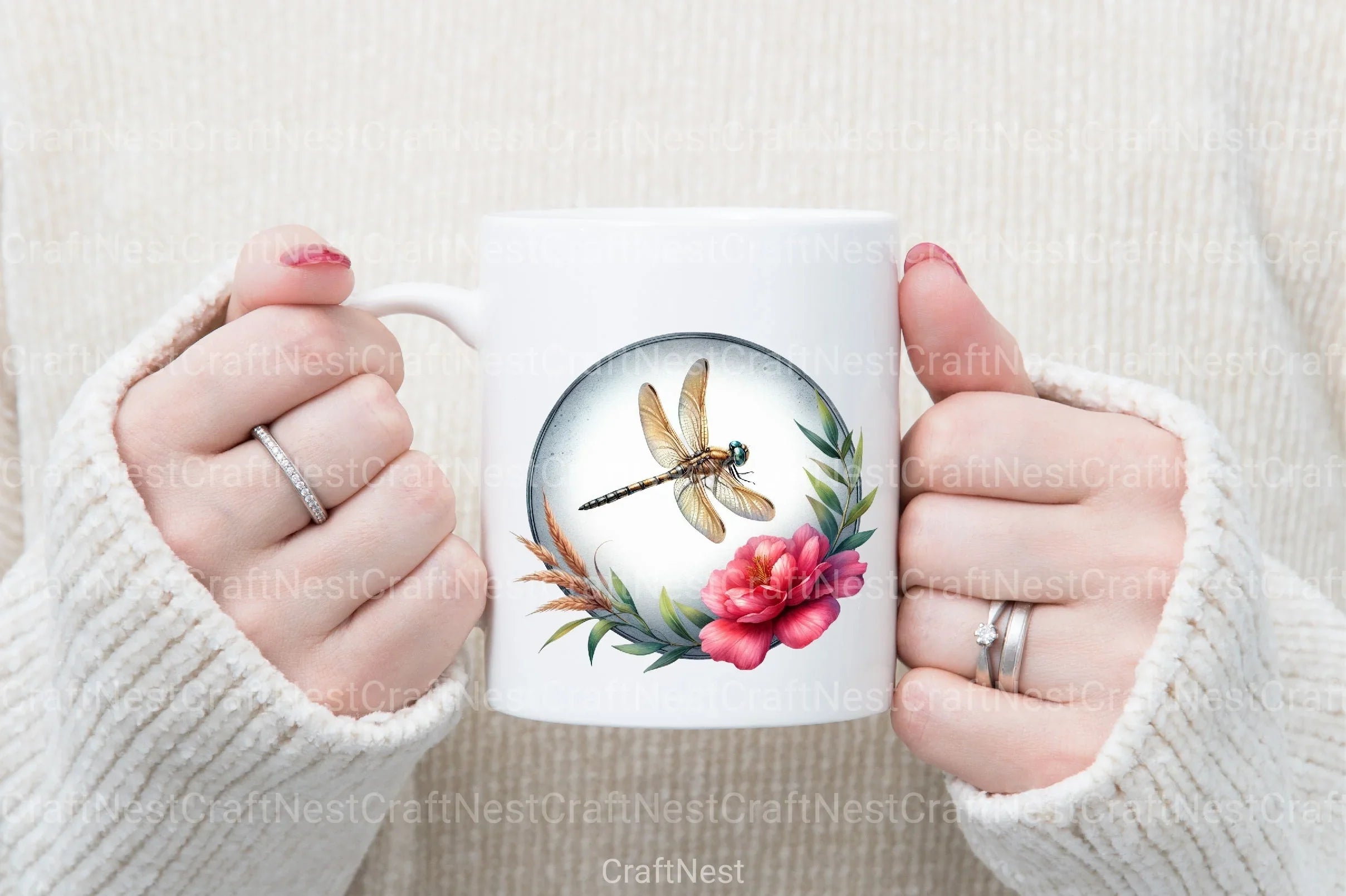 Dragonfly Floral Sublimation Clipart Bundle - CraftNest - Digital Crafting and Art