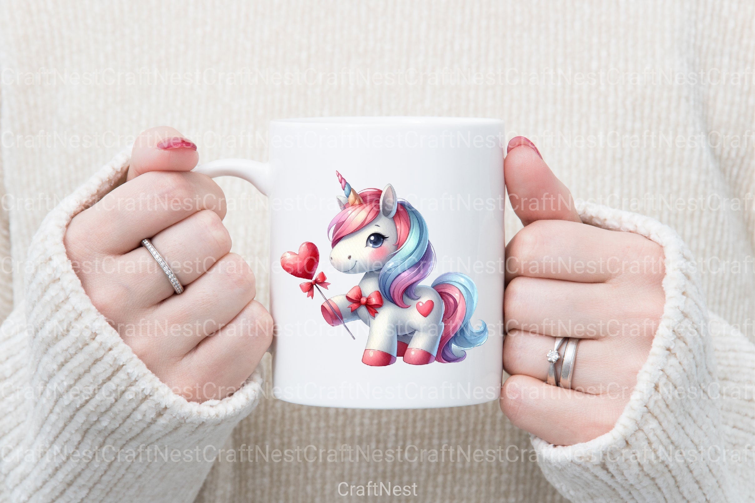 Cute Unicorn Valentine Clipart Bundle - CraftNest - Digital Crafting and Art