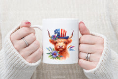 4th of July Highland Cow Clipart Bundle - CraftNest - Digital Crafting and Art
