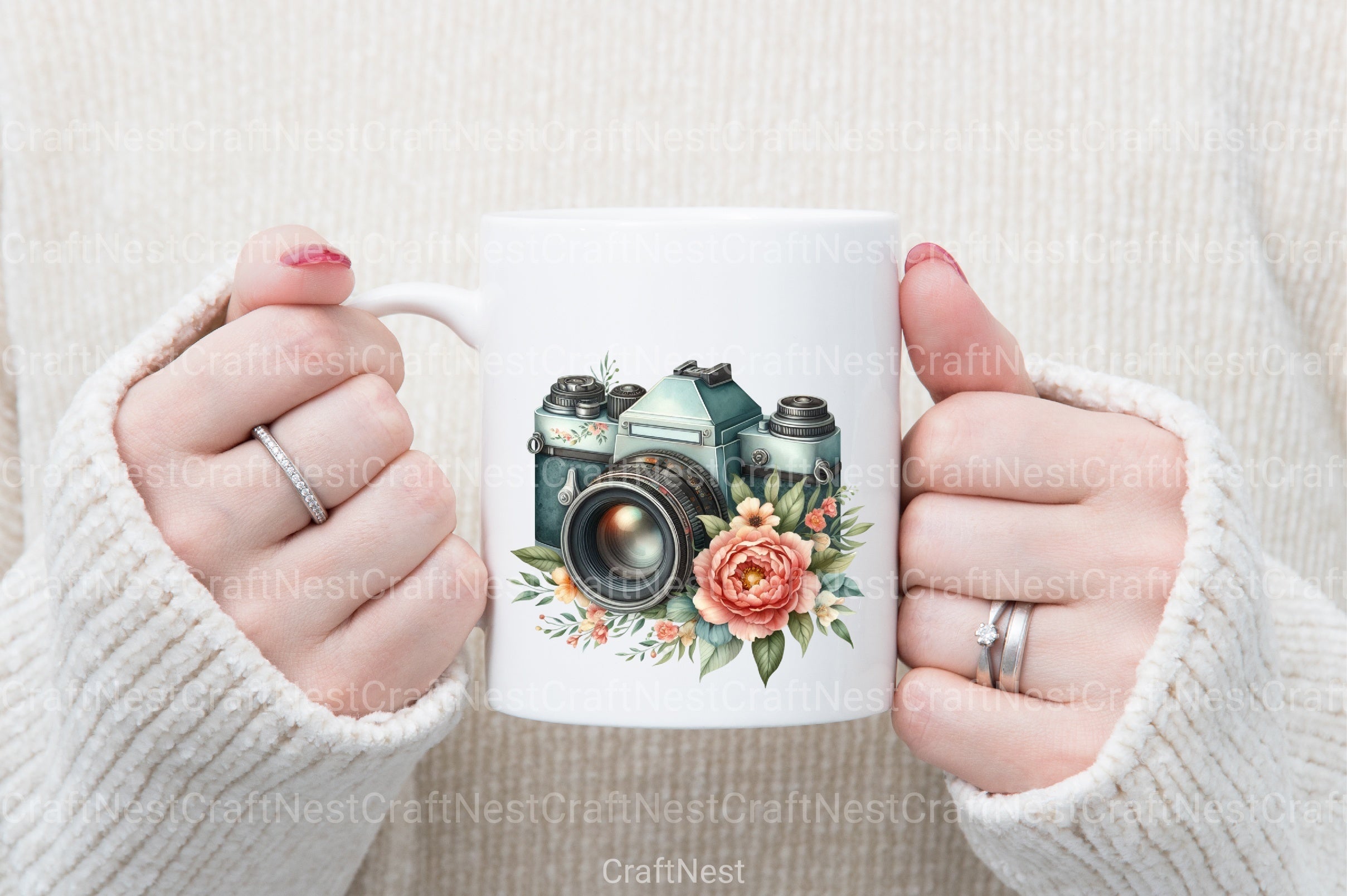 Vintage Floral Camera Clipart Bundle - CraftNest - Digital Crafting and Art