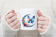 Butterfly and Floral Moon Clipart Bundle - CraftNest - Digital Crafting and Art