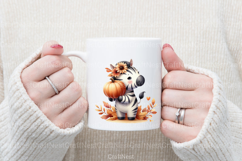 Autumn Cute Zebra Clipart Bundle - CraftNest - Digital Crafting and Art