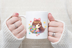 Little Girl with Bouquet Clipart Bundle 99 - CraftNest - Digital Crafting and Art