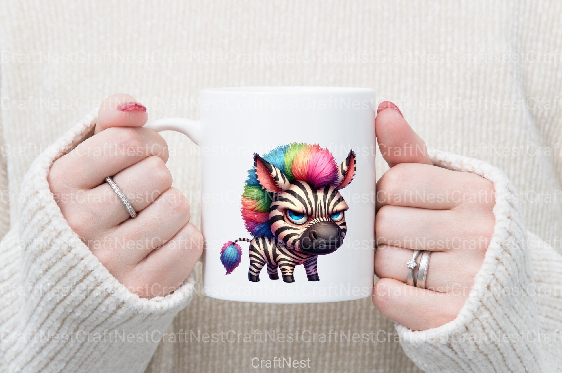 Grumpy Zebra Clipart Bundle - Funny Animal Graphics - CraftNest - Digital Crafting and Art