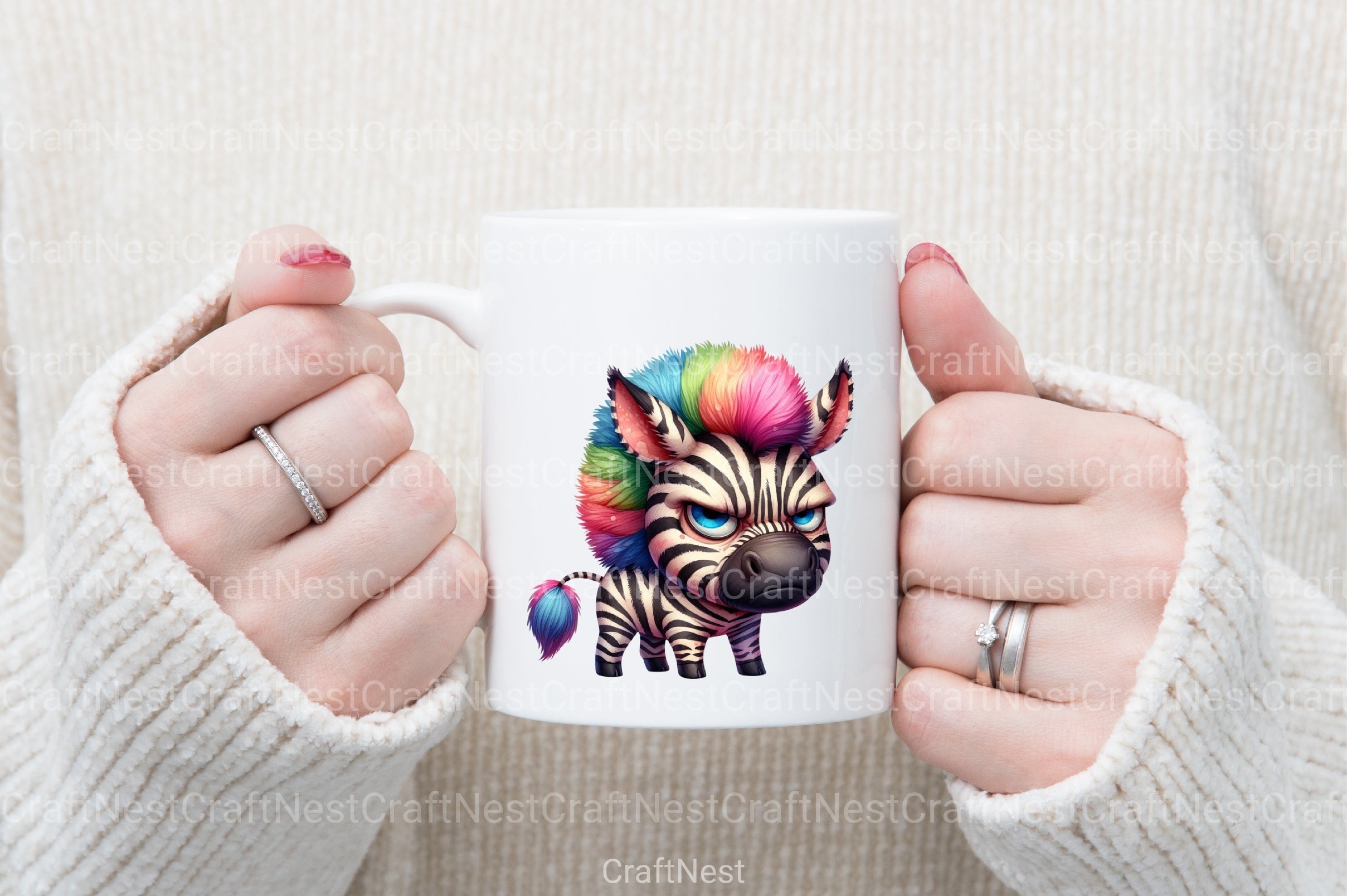 Grumpy Zebra Clipart Bundle - Funny Animal Graphics - CraftNest - Digital Crafting and Art