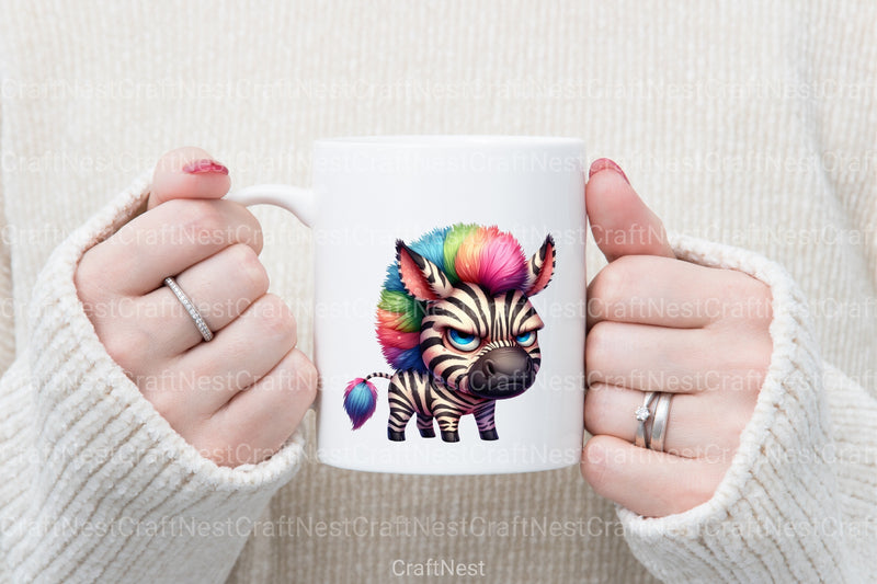 Grumpy Zebra Clipart Bundle - Funny Animal Graphics - CraftNest - Digital Crafting and Art