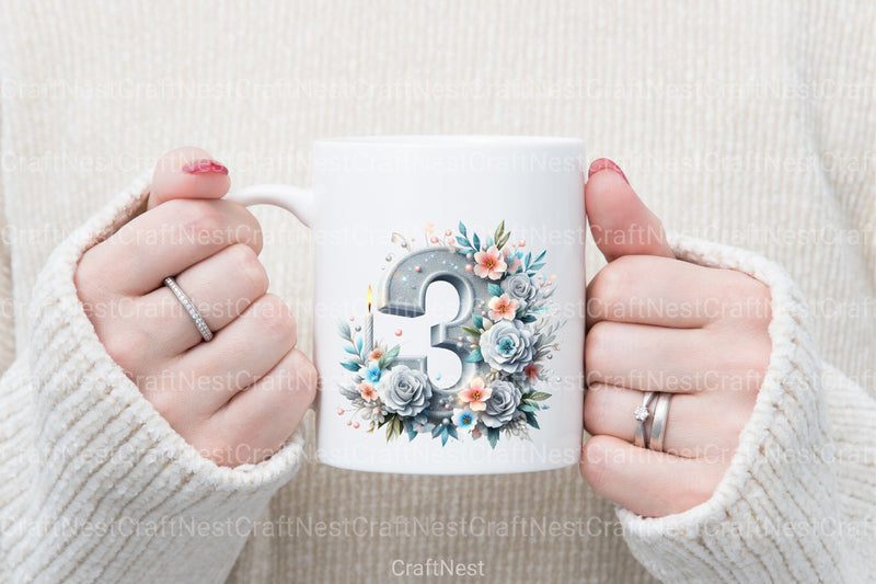 Silver Birthday Numbers Clipart Bundle - CraftNest - Digital Crafting and Art