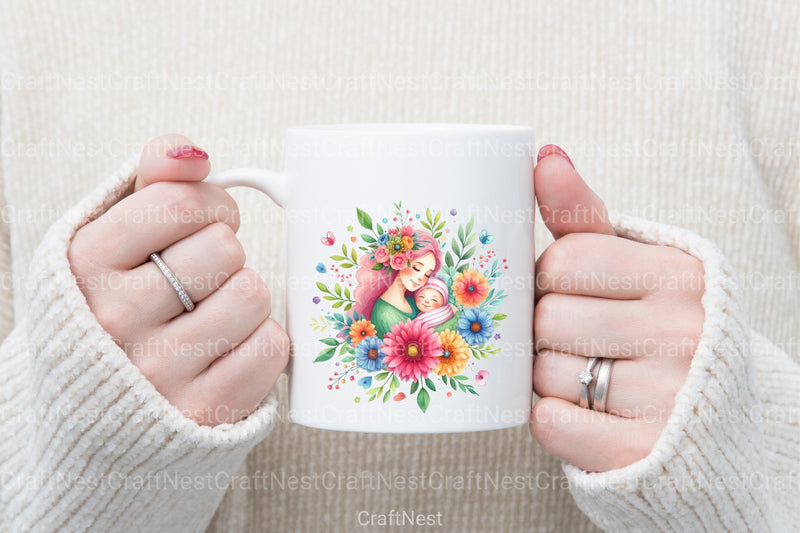 Mothers Day Mama and Baby Clipart Bundle - CraftNest - Digital Crafting and Art