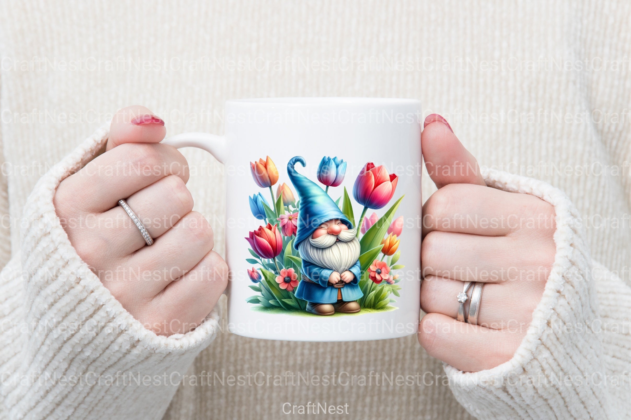 Tulip Gnome Clipart Bundle - CraftNest - Digital Crafting and Art