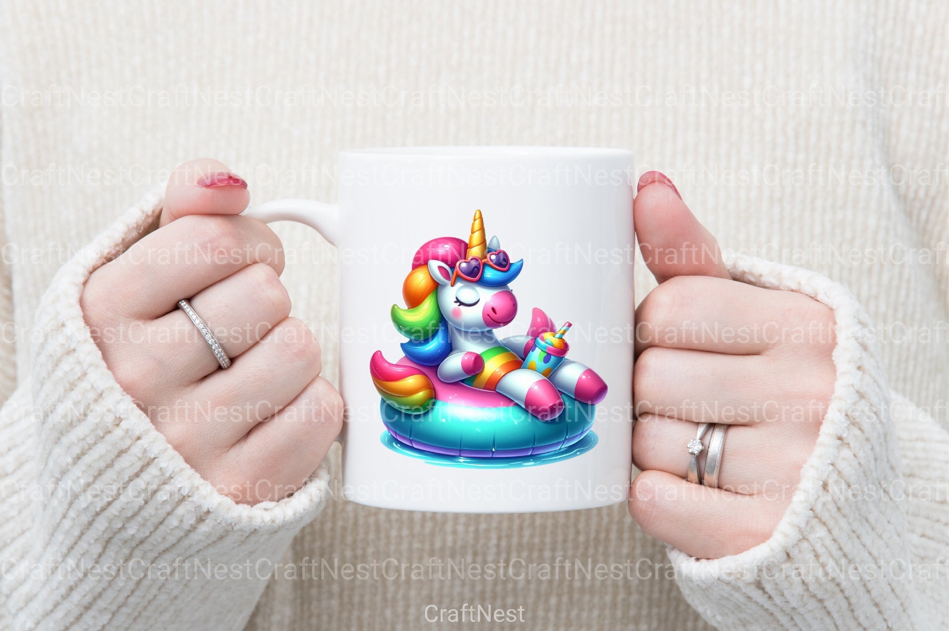 Funny Unicorn Pool Party Clipart Bundle - CraftNest - Digital Crafting and Art