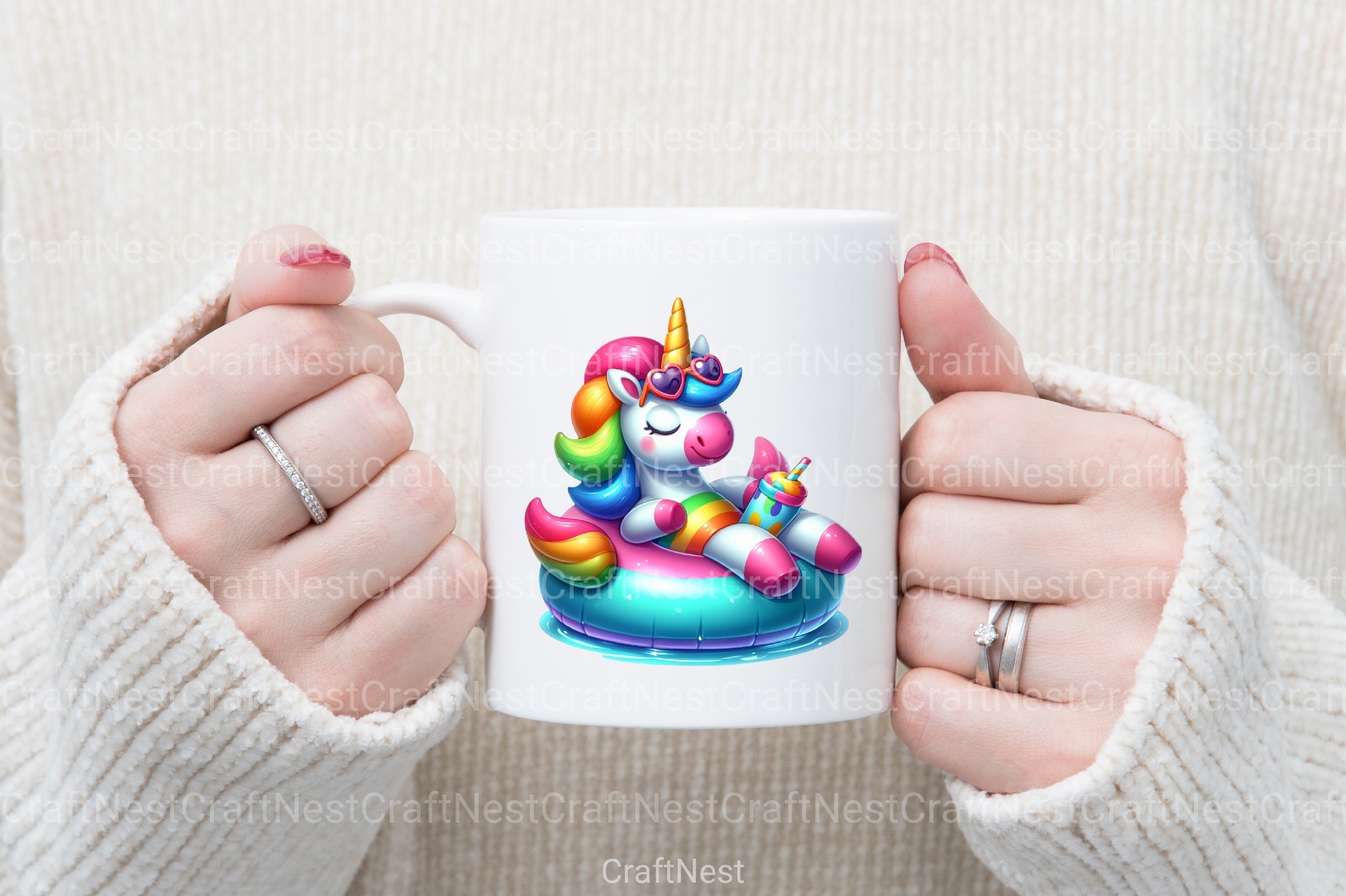 Funny Unicorn Pool Party Clipart Bundle - CraftNest - Digital Crafting and Art