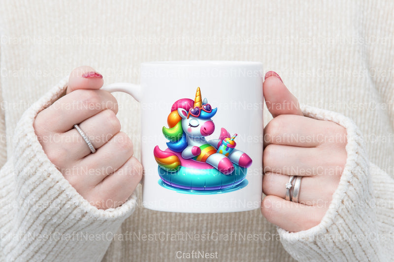 Funny Unicorn Pool Party Clipart Bundle - CraftNest - Digital Crafting and Art