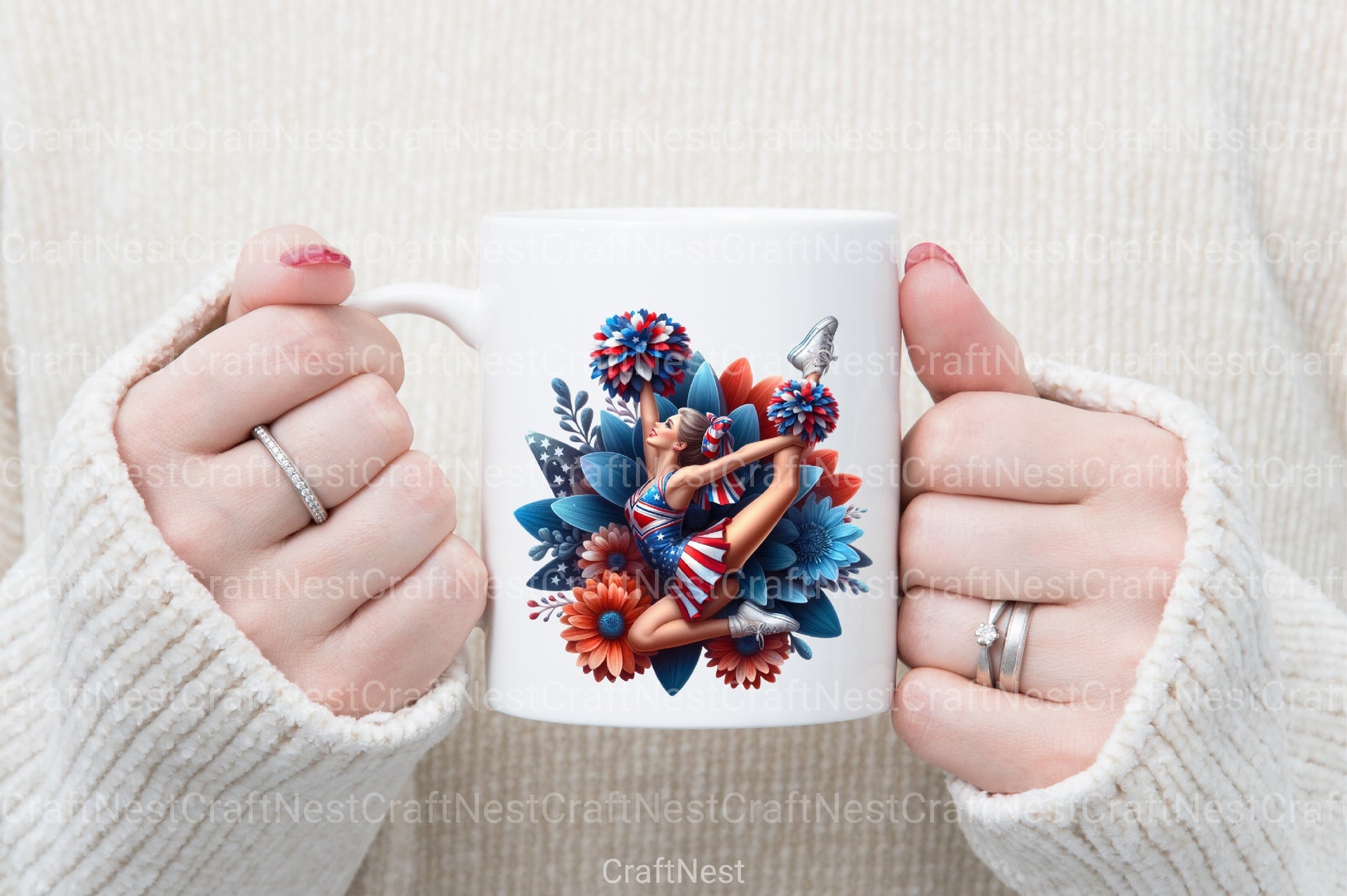 4th of July Cheerleader Clipart Bundle - CraftNest - Digital Crafting and Art