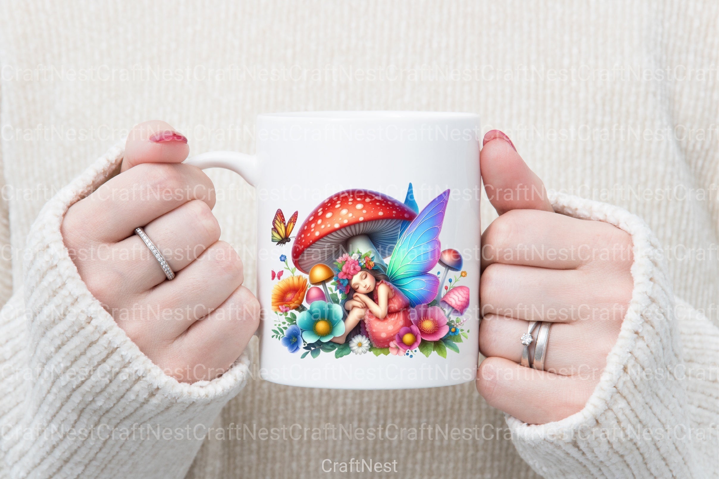 Dreaming Mushroom Fairy Clipart Bundle - CraftNest - Digital Crafting and Art