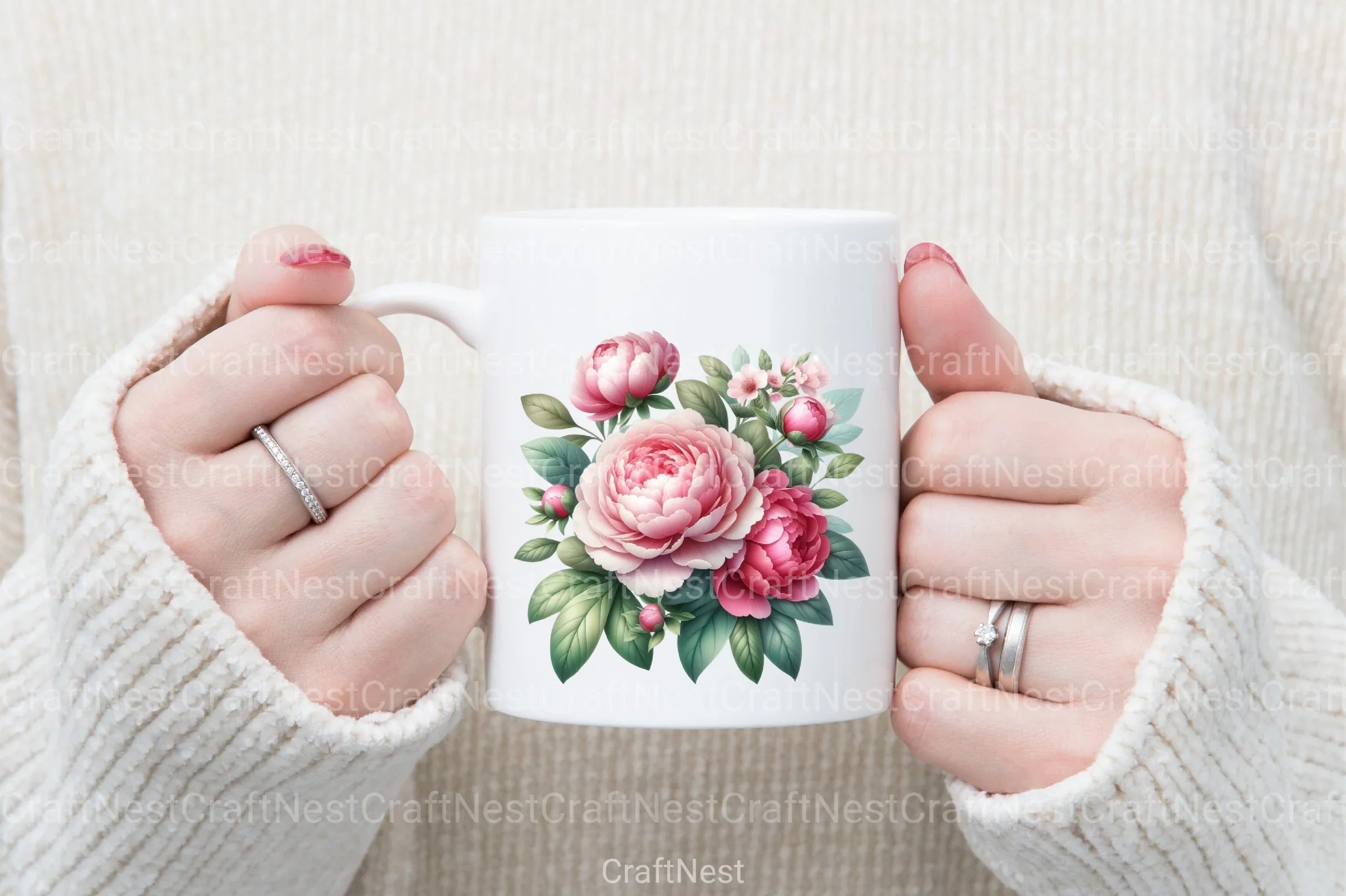 Pink Flowers Clipart Bundle 1 - CraftNest - Digital Crafting and Art