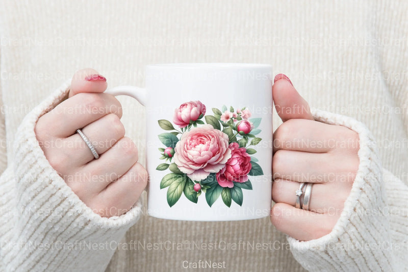 Pink Flowers Clipart Bundle 1 - CraftNest - Digital Crafting and Art