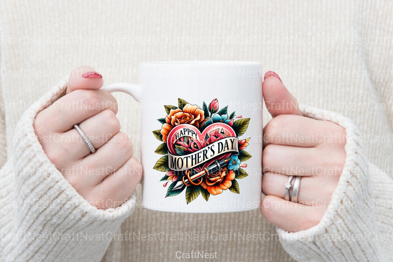 Mother's Day Neotraditional Tattoo Clipart Bundle - CraftNest - Digital Crafting and Art