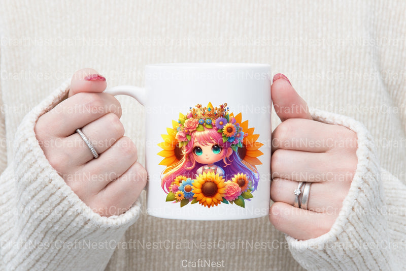 Sunflower Queen Girl Clipart Bundle - CraftNest - Digital Crafting and Art