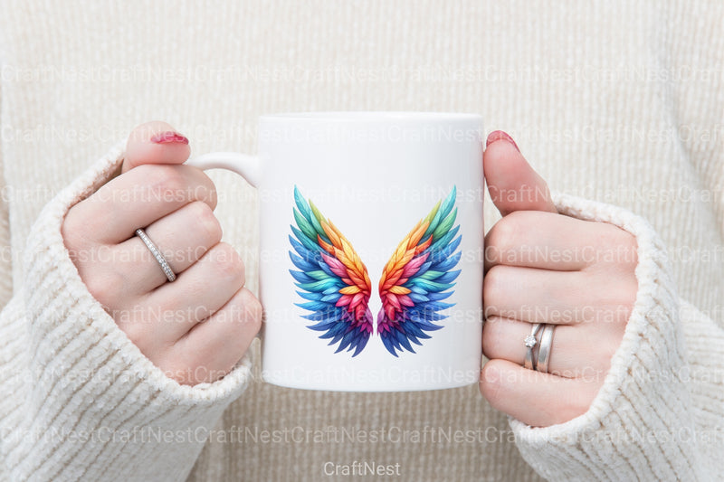 Colorful Angel Wings Clipart Bundle 2 - CraftNest - Digital Crafting and Art