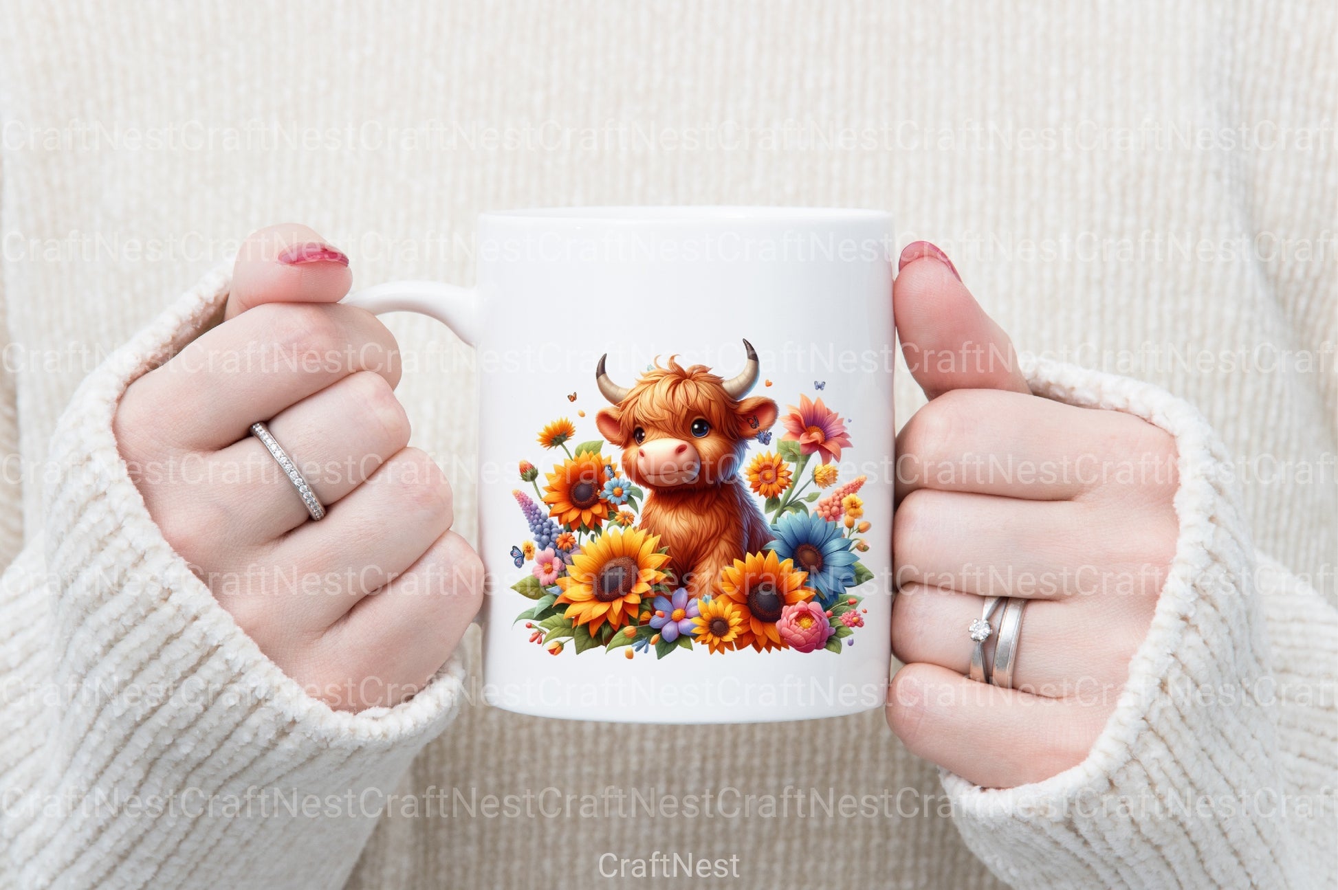 Highland Cow Sunflower Clipart Bundle - CraftNest - Digital Crafting and Art