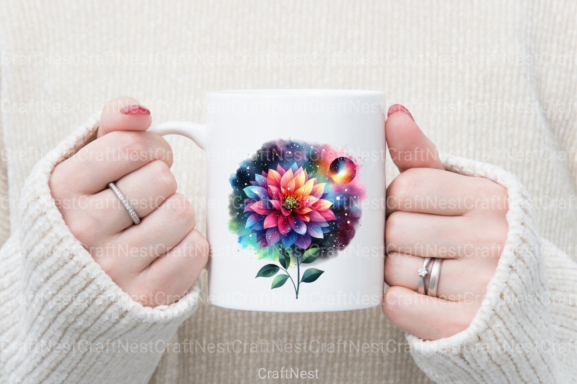 Mother's Day Flowers & Galaxy Clipart Bundle - CraftNest - Digital Crafting and Art