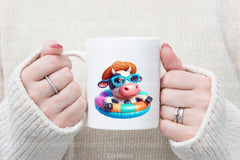 Funny Cow Pool Party Clipart Bundle - CraftNest - Digital Crafting and Art