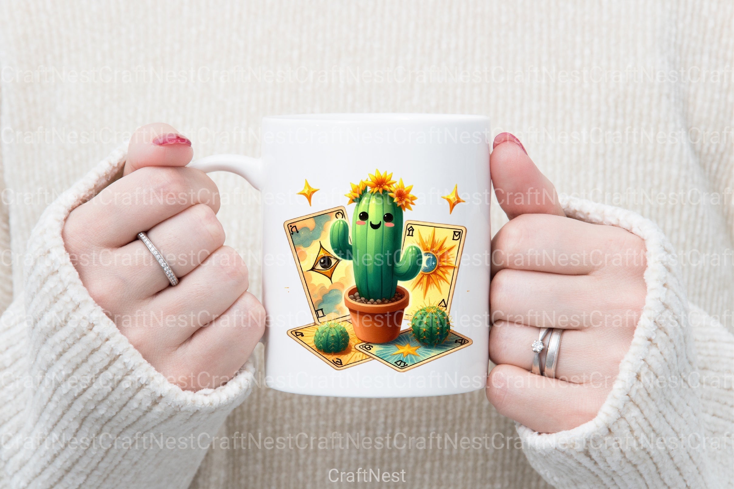 Funny Cactus Tarot Card Clipart Bundle - CraftNest - Digital Crafting and Art