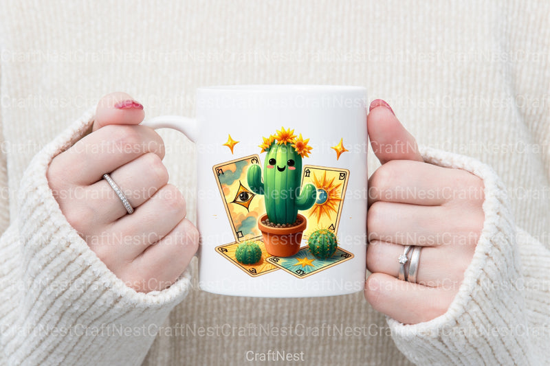 Funny Cactus Tarot Card Clipart Bundle - CraftNest - Digital Crafting and Art