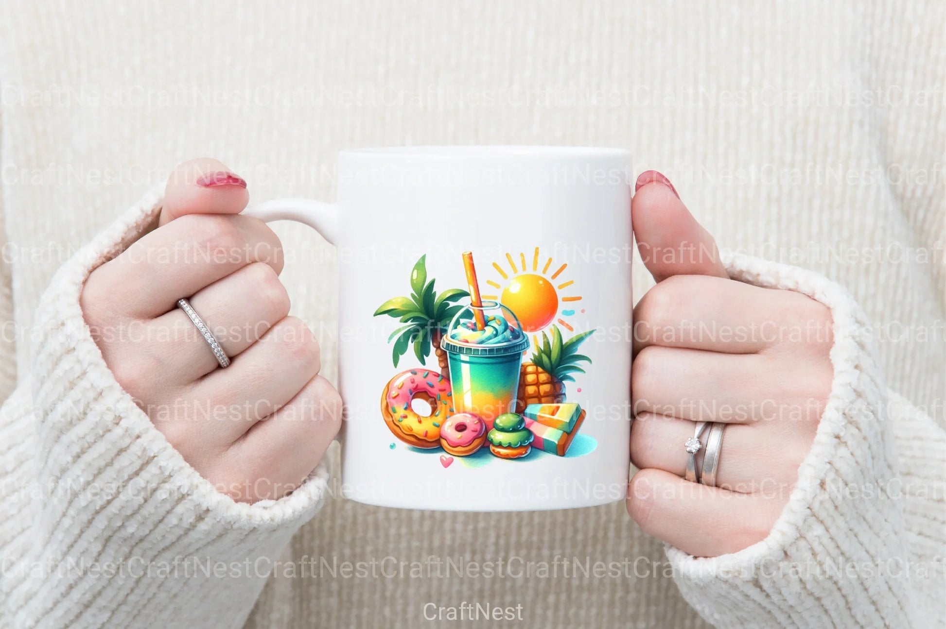 90s Retro Summer Clipart Bundle 1 - CraftNest - Digital Crafting and Art