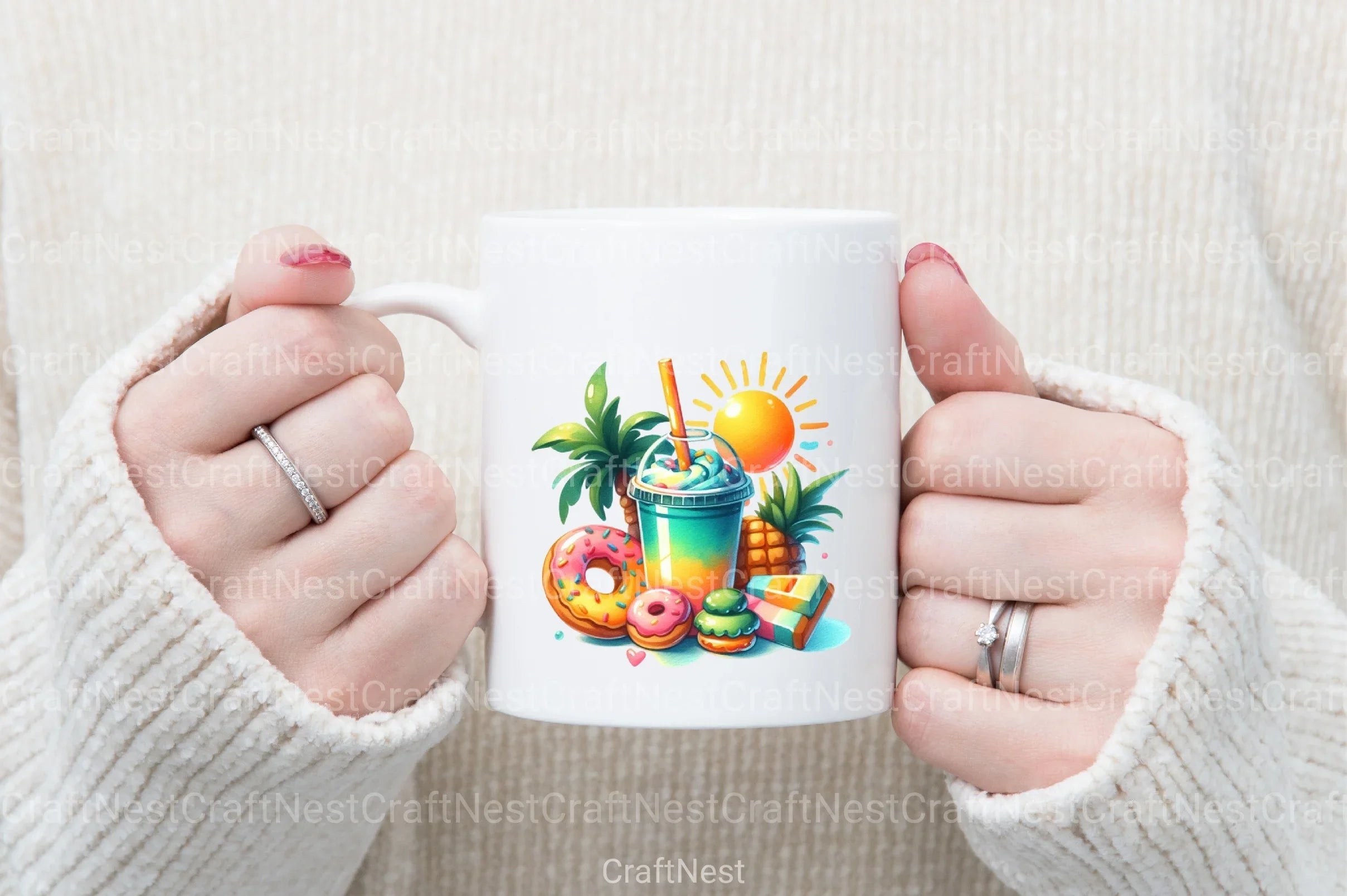 90s Retro Summer Clipart Bundle 1 - CraftNest - Digital Crafting and Art