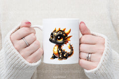 Cute Black and Gold Baby Dragon Clipart Bundle 45 - CraftNest - Digital Crafting and Art