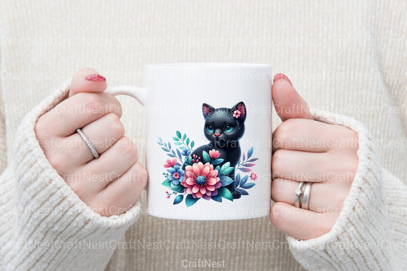 Cute Black Panther Cat Clipart Bundle - CraftNest - Digital Crafting and Art