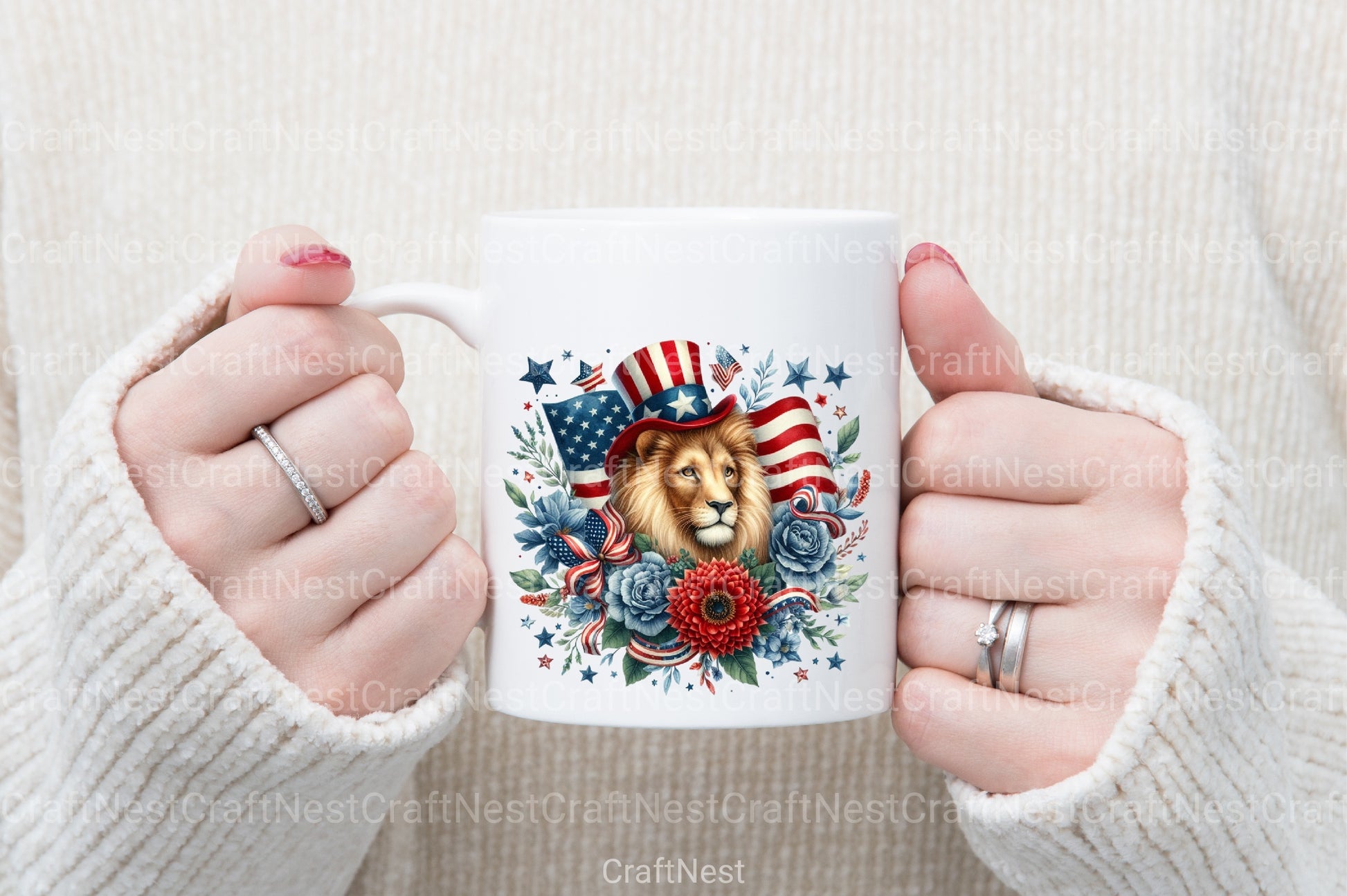4th of July Patriotic Lion Clipart Bundle - CraftNest - Digital Crafting and Art