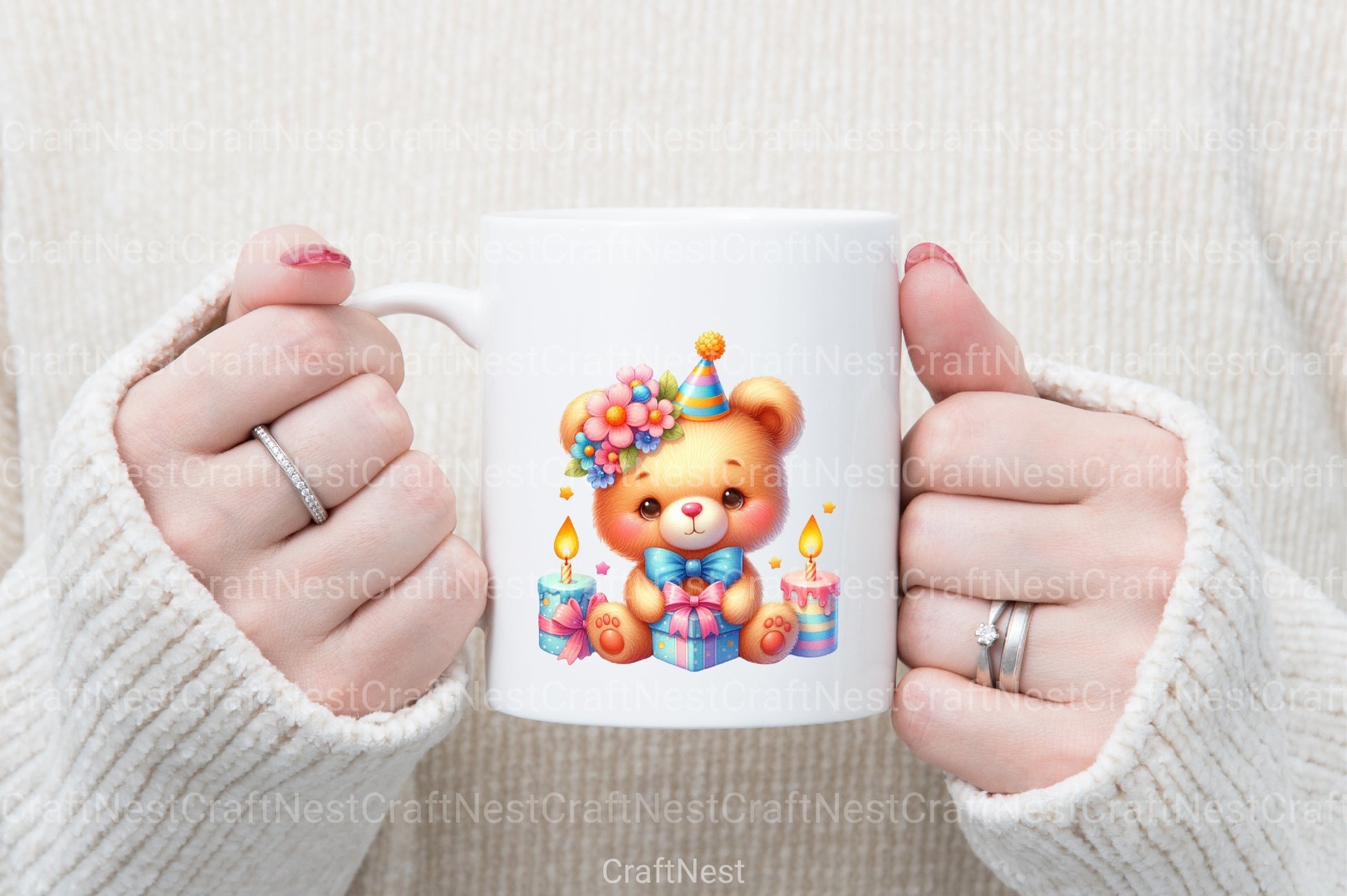 Cute Birthday Teddy Bear Clipart Bundle - CraftNest - Digital Crafting and Art