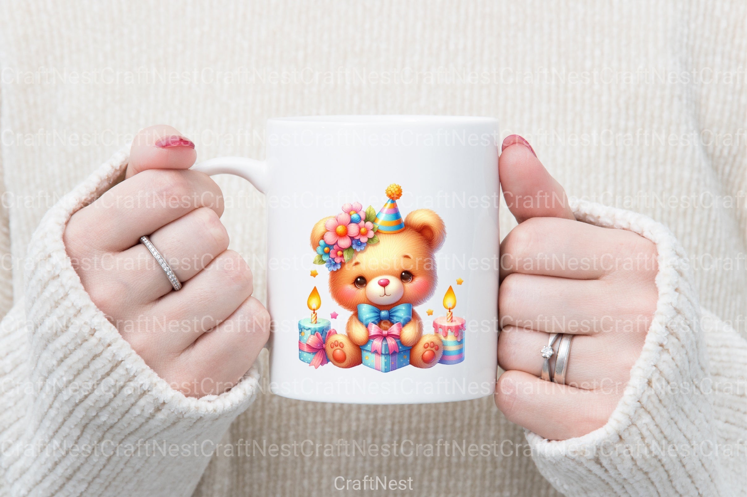 Cute Birthday Teddy Bear Clipart Bundle - CraftNest - Digital Crafting and Art