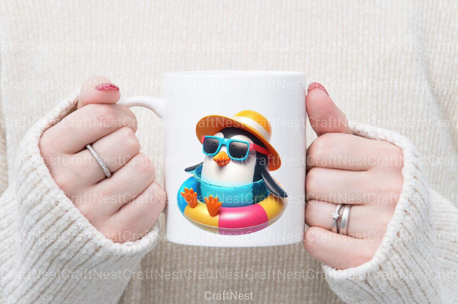 Funny Penguin Pool Party Clipart Bundle - CraftNest - Digital Crafting and Art