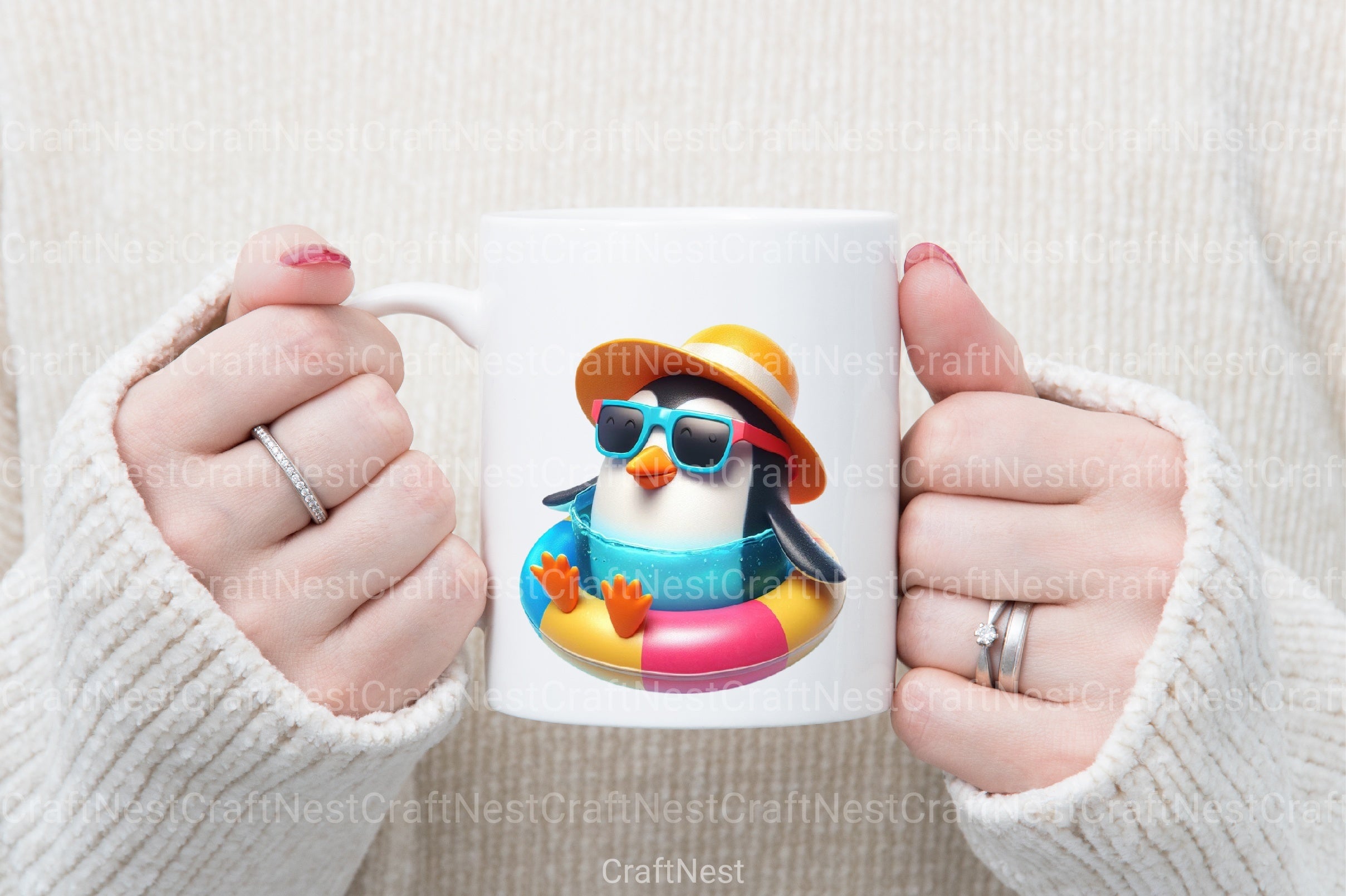 Funny Penguin Pool Party Clipart Bundle - CraftNest - Digital Crafting and Art