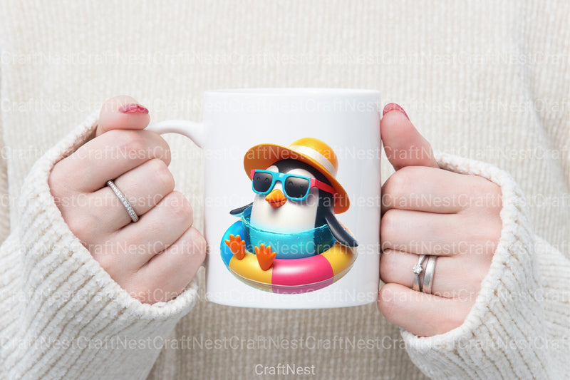 Funny Penguin Pool Party Clipart Bundle - CraftNest - Digital Crafting and Art