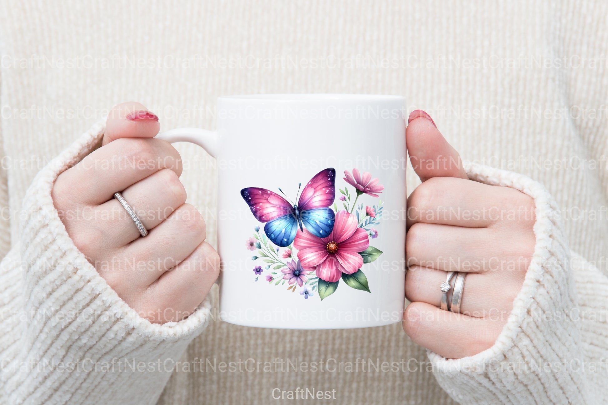 Coquette Pink Butterfly Clipart Bundle 3 - CraftNest - Digital Crafting and Art