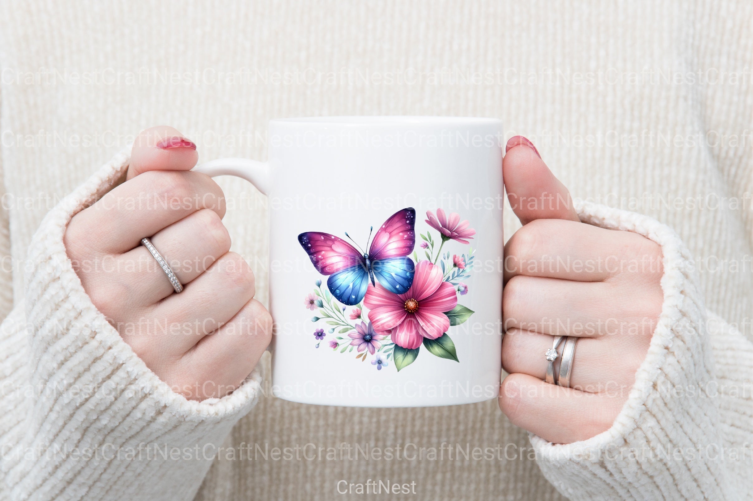 Coquette Pink Butterfly Clipart Bundle 3 - CraftNest - Digital Crafting and Art