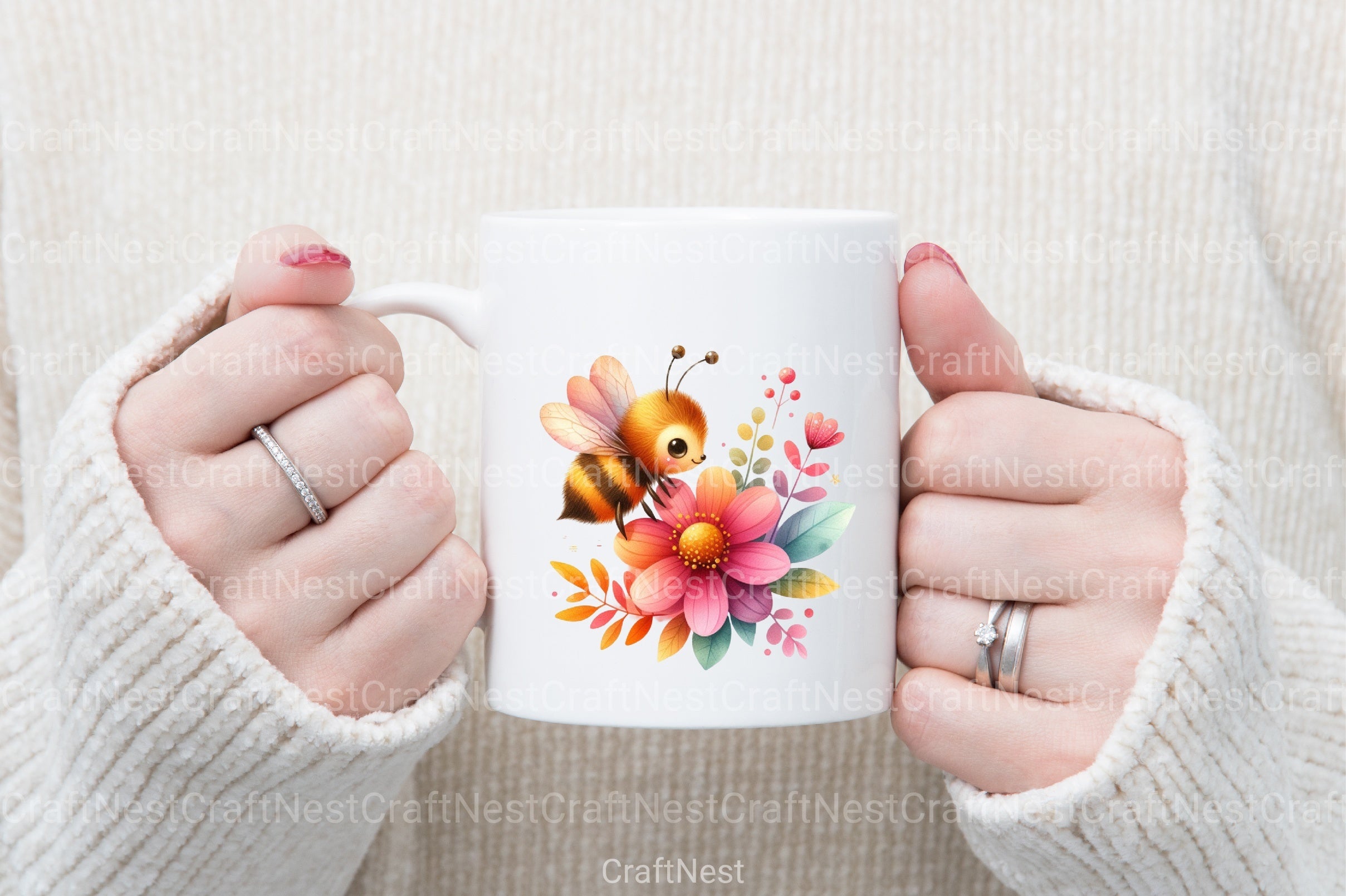 Cute Bee Clipart Bundle 66 - CraftNest - Digital Crafting and Art