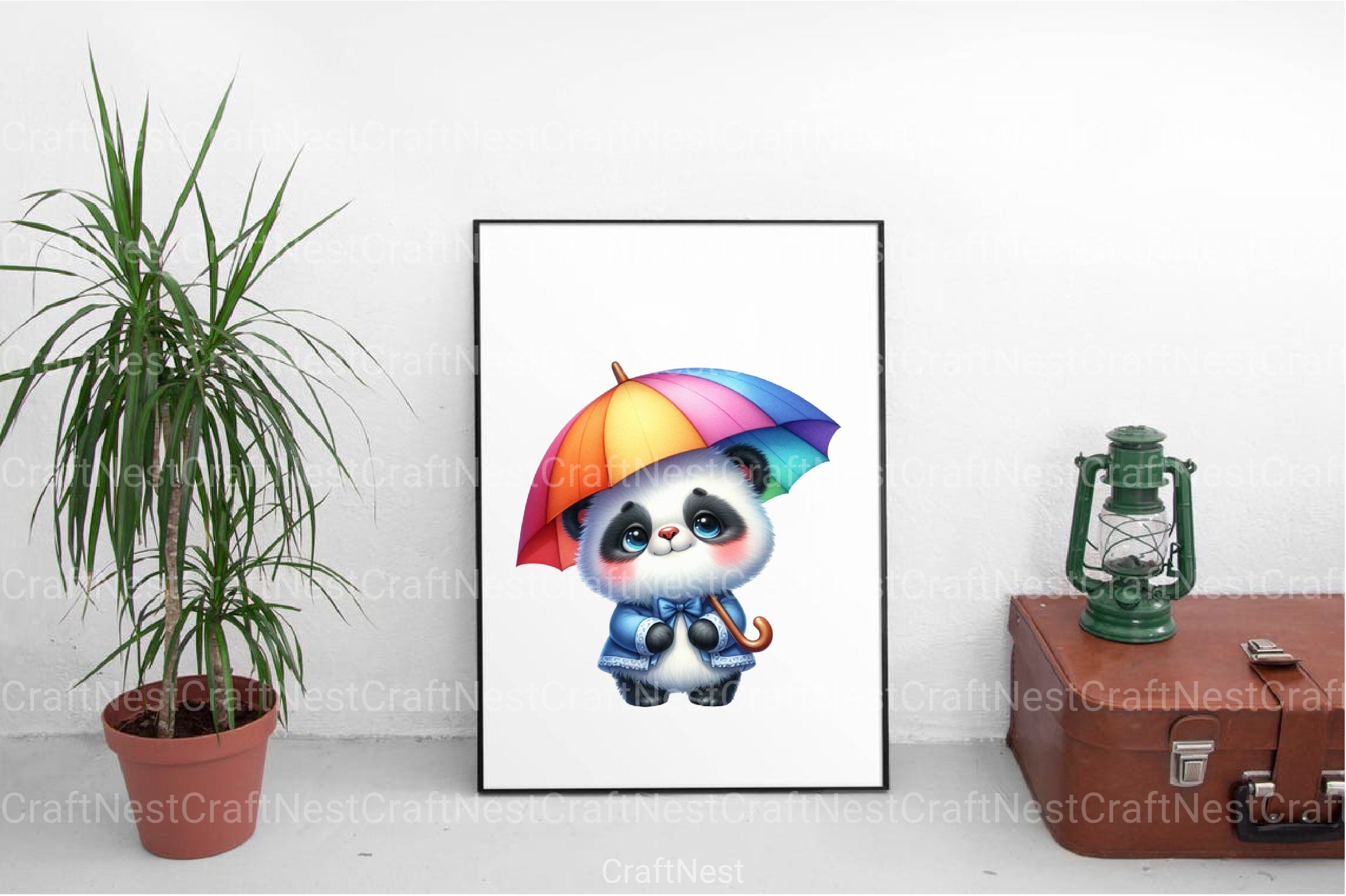 Funny Little Pandas Umbrella Clipart Bundle 1 - CraftNest - Digital Crafting and Art